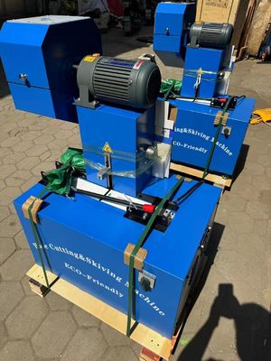 105 Kg 6-51mm Mavi Skiving 4 Katman Elektrik Kauçuk hortum kesme makinesi Gelişmiş ve kullanıcı dostu düğme kontrolü ile