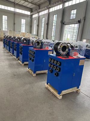 2 Inç Yüksek Model Mavi Renk 10 Ölçümlü Hidrolik hortum kırpma makinesi 600T kırpma gücü ile