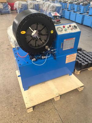 1/4'den 3'ye Yüksek Kapasite 200pcs/H ile Mavi Renk Elektrik Kısa Model Düğme Sistemi 6-76mm Dökme aralığı için Hidrolik hortum kırpma makinesi