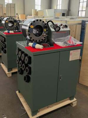 2 inç 600T Kauçuk Hortum Sıkma Makinesi Daha Yüksek Model Yeşil Renk 220V/240V/380V/415V Gerilim, 6-51mm Aralığı ve 10 Değiştirilebilir Kalıp ile