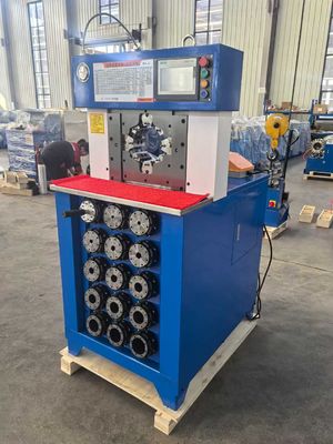 İyi bir fiyat. Mavi Renkler 3 Inch PLC Kontrol Sistemi 6 - 76mm Verimli Crimping için AC Hose Crimping Makinesi Max Açılış 158mm çevrimiçi