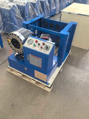 2 INCH Elektrikli Mavi Renkli Otomatik hortum Swaging Makinesi Rack ve Hızlı Değişim Kalıp Aletleri ile Taşınabilir Hidrolik Crimper Yüksek Basınçlı