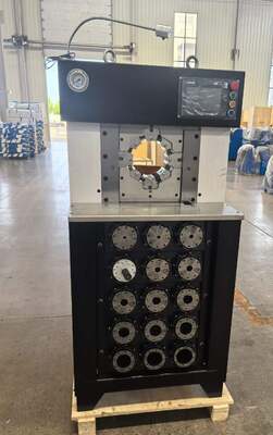 İyi bir fiyat. 3 İnç Süper Kalınlık Modeli PLC Kontrollü Hidrolik Hortum Sıkma Makinesi, 6-76mm Sıkma Aralığı Siyah Renk Daha Büyük Basınç Kuvveti ve 165mm Maksimum Açıklık 15 Kalıp çevrimiçi