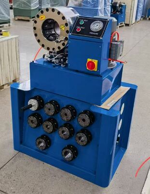 İyi bir fiyat. 2 İnç Sıkma Aralığı 51mm'ye Kadar Mavi Renkli Hidrolik Hortum Sıkma Makinesi Hızlı Değişim Kalıp Aracı ve Rafı ve 10 Değiştirilebilir Kalıp ile Düğme Kontrol Sistemi çevrimiçi